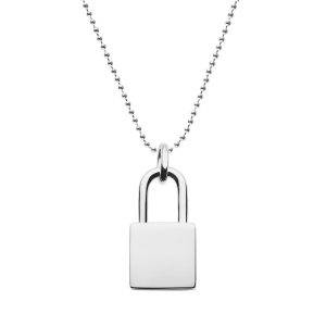 925 silver lock pendant with ball chain