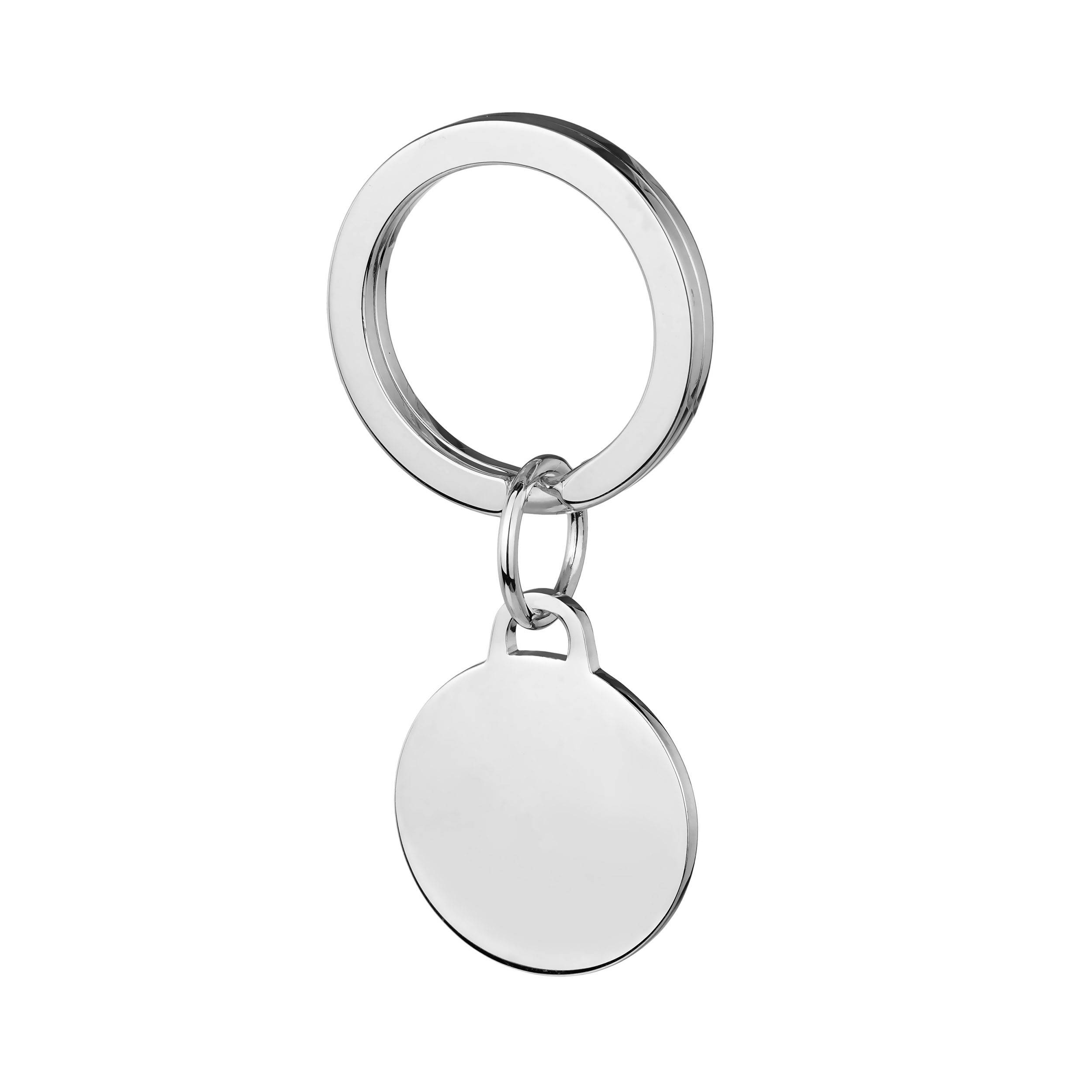Solid Sterling Silver Disc Keyring | The Silver Store
