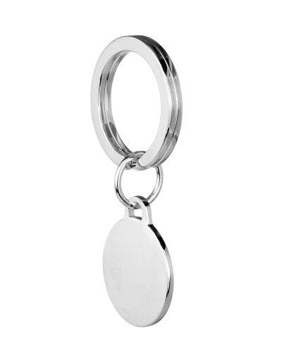 sterling silver disc keyring side view