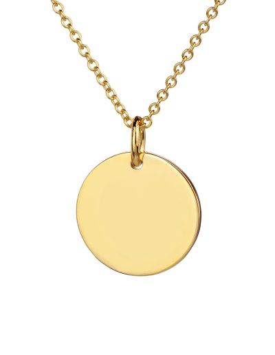 yellow gold disc necklace