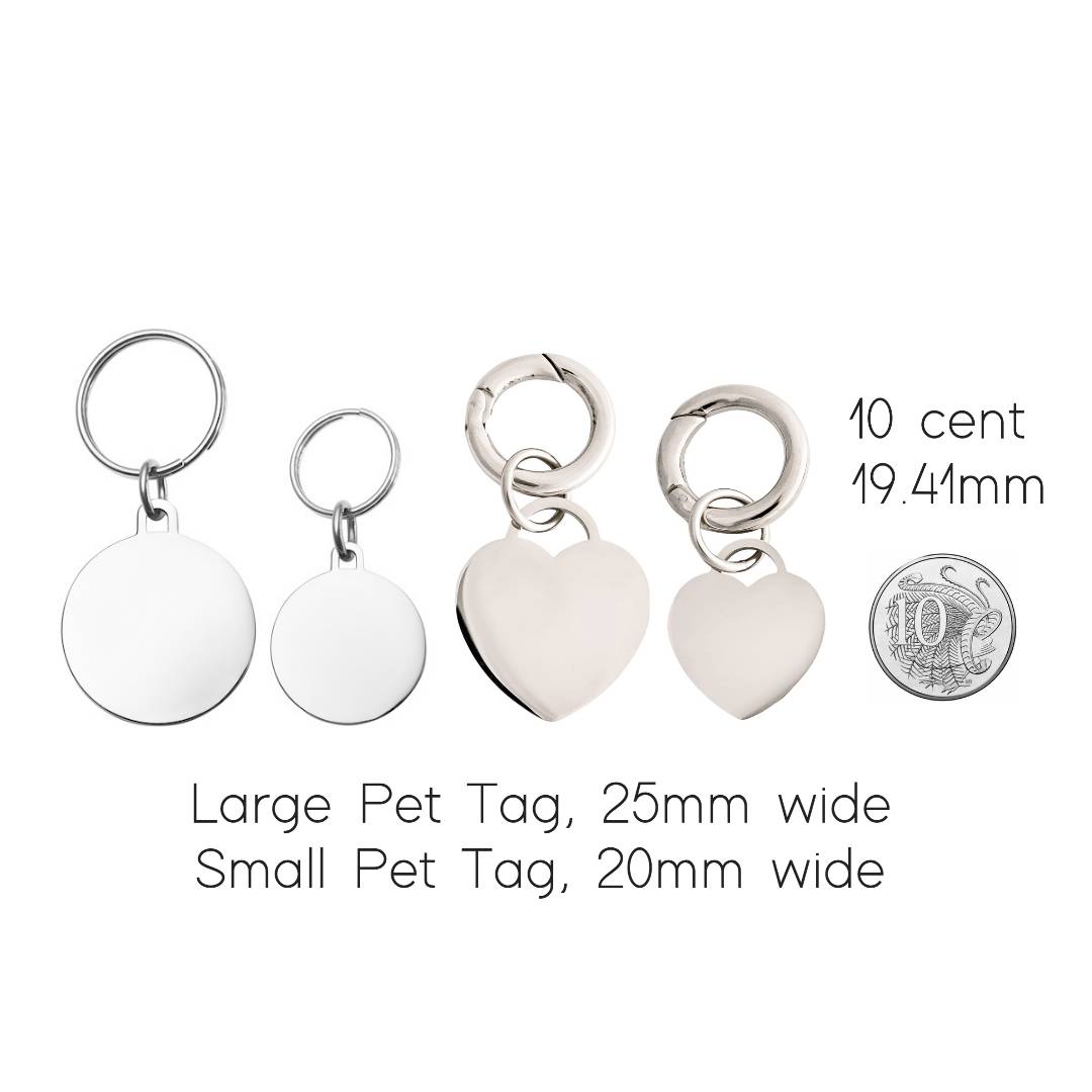 LuckyPet Pet ID Tag Dog Tag & Cat Tag Easy to Read Laser Engraving on The Back Side Heart Shaped Jewelry Tag 
