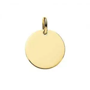 Large 20mm Yellow Gold Plated Disc Pendant you can engrave