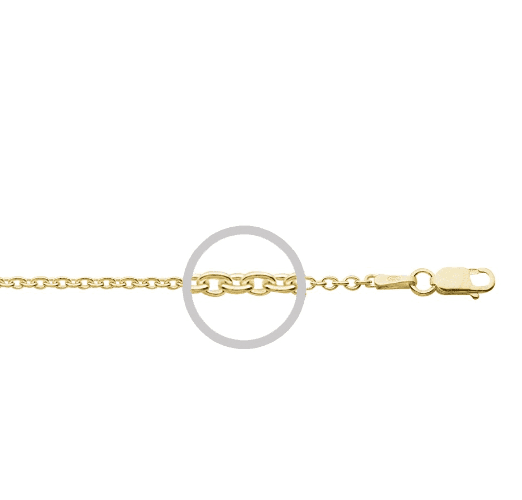 detail of link yellow gold 70cm chain