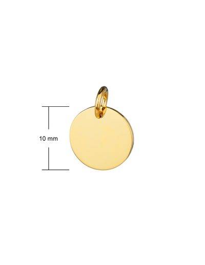 gold mini disc pendant dimensions 10mm