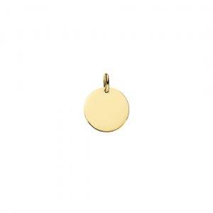 engraved yellow gold 10m disc pendant