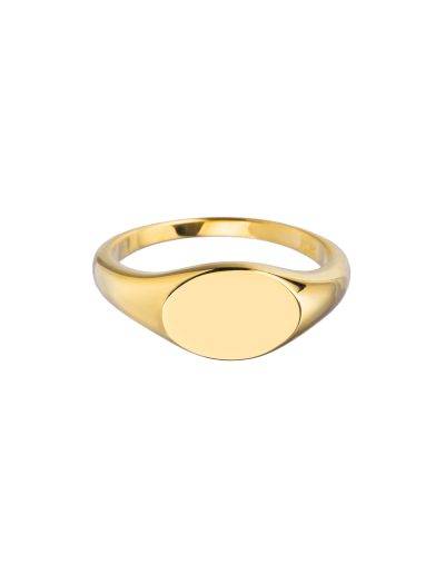 engraved womens gold signet ring