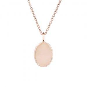 custom engraved rose gold oval pendant with cable chain