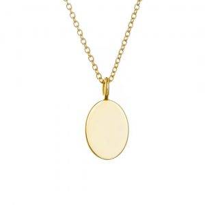 gold oval pendant you can engrave