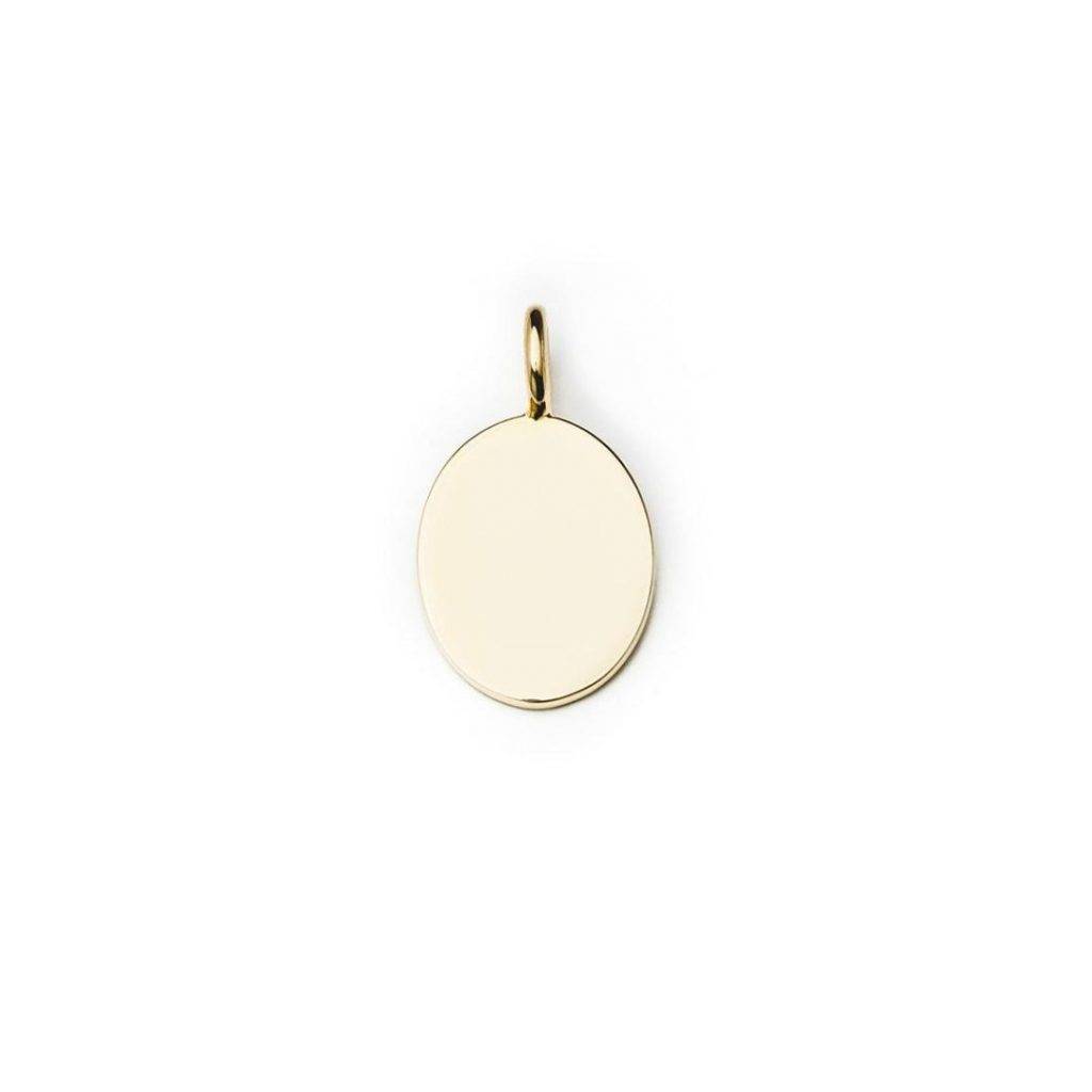 Yelllow Gold Mini Disc Pendant | Custom Engraved | The Silver Store