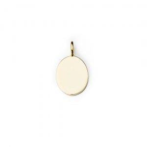 customised gold oval pendant