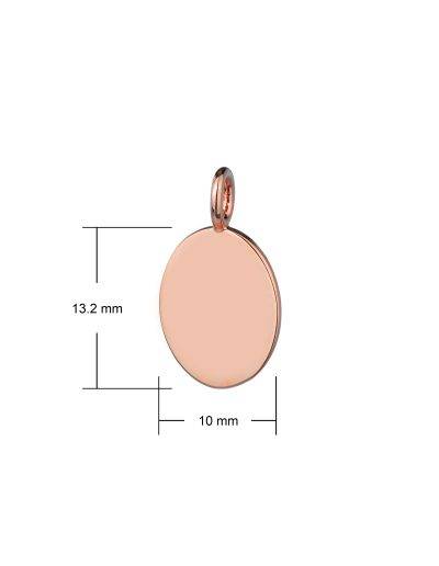 rose gold oval pendant dimensions