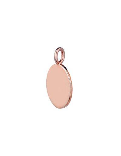rose gold oval pendant side view