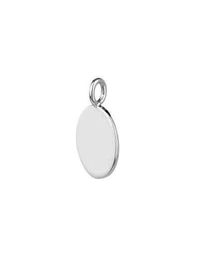 sterling silver oval pendant side view