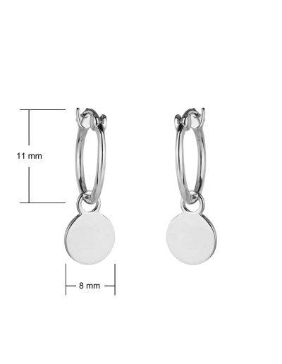sterling silver mini disc huggie hoop earrings