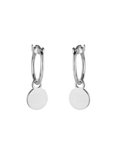 sterling silver mini disc huggie hoop earrings add engraving