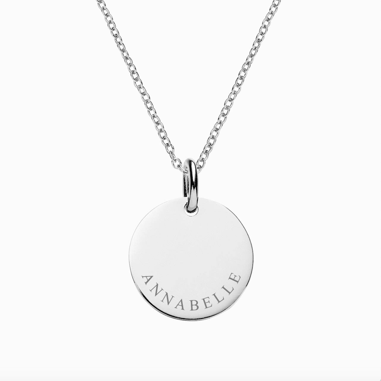 engraved curved name necklace