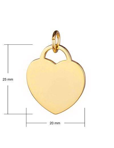 large heart tag pendant dimensions