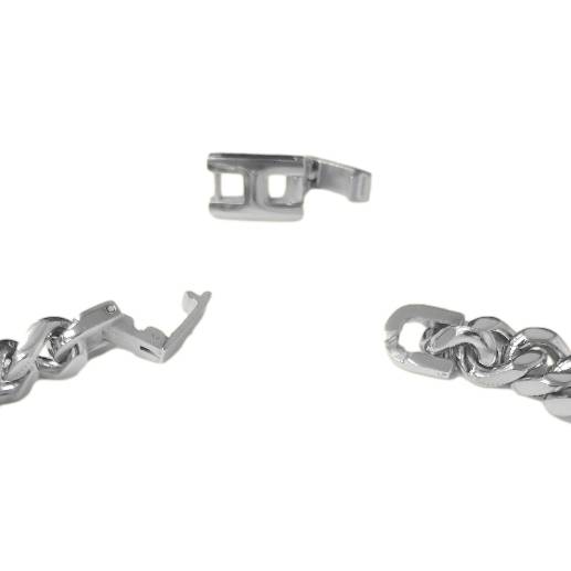mens steel id bracelet extension clasp