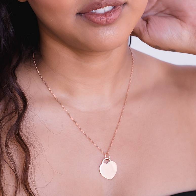 Tiffany & Co. Inspired Medium Heart Tag Necklace | Silver – Olivia Graye Co.