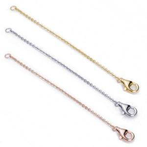 3 colours of necklace extender 10cm