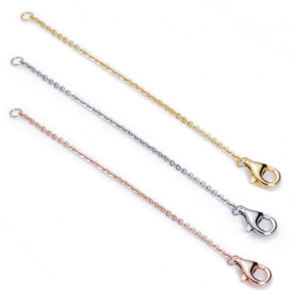 3 colours of necklace extender 10cm