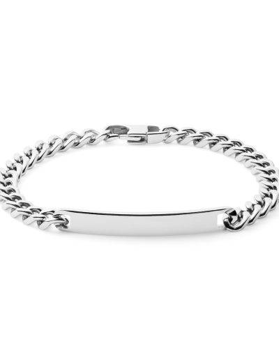 6mm stainless steel id bracelet can be engraved both side of the name plate