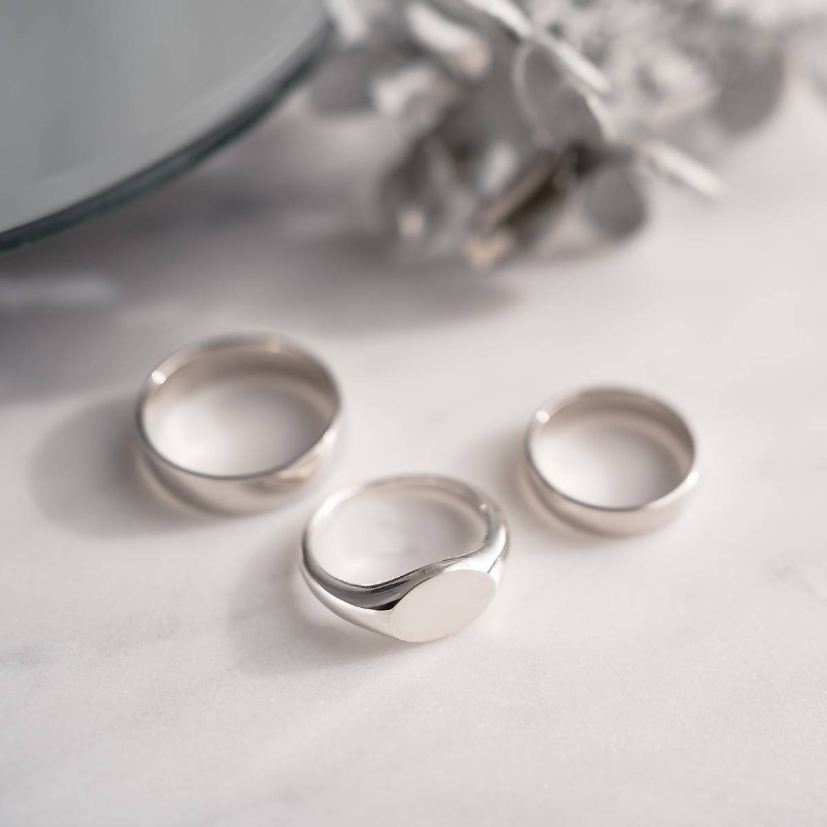 engraved sterling silver rings