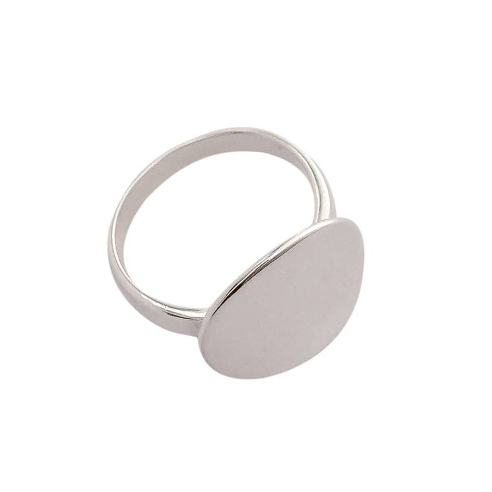 large disc ring solid sterling silver can be engraved