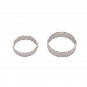 mens 6mm and 4.5mm wide sterling silver band rings