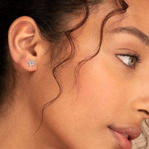 cubic zirconia star stud earrings