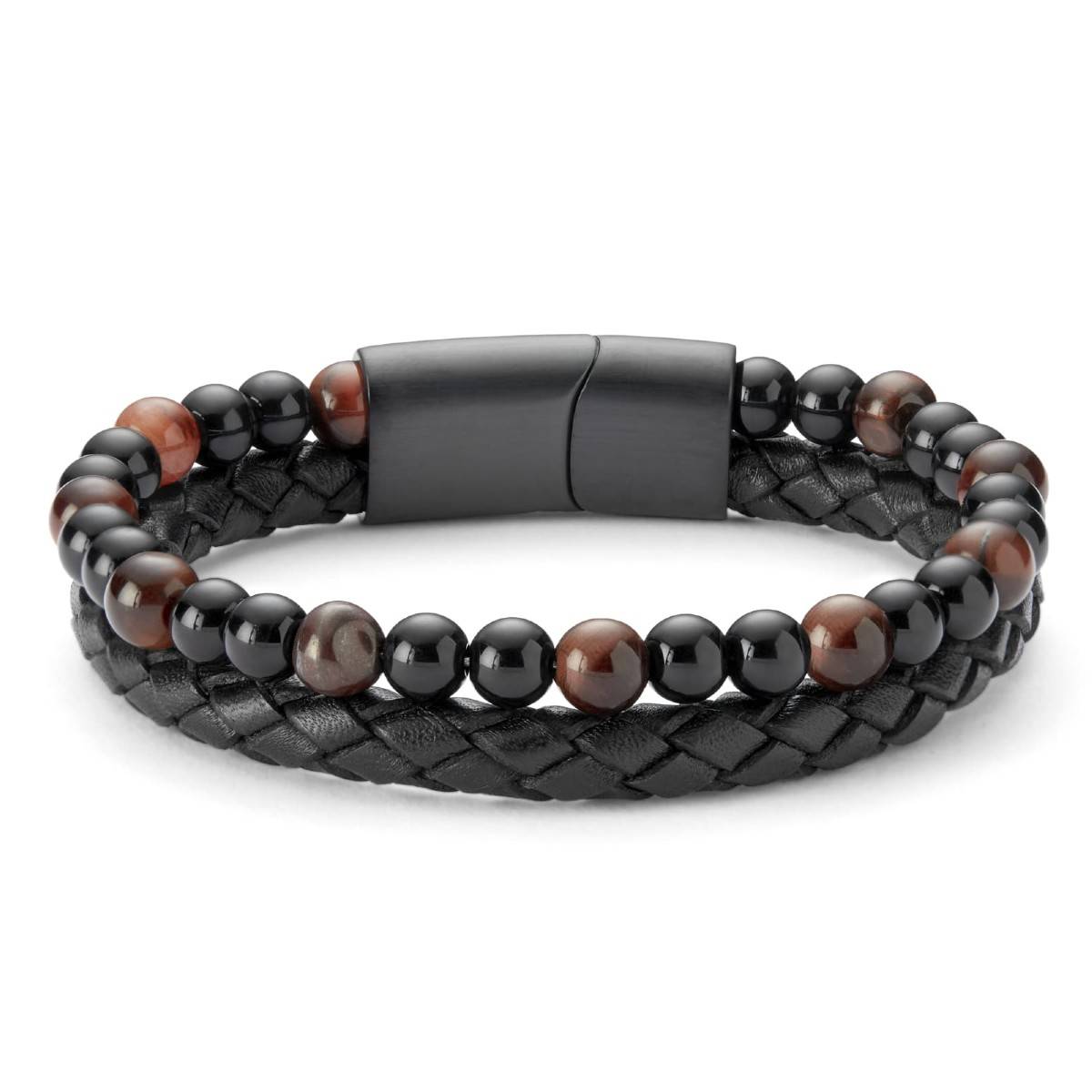 leather and bead bracelet inside