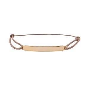 natural cord womens rose gold ID bracelet