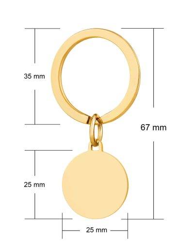 gold steel disc keyring add any engraving including logo, names, photos or even handwriting