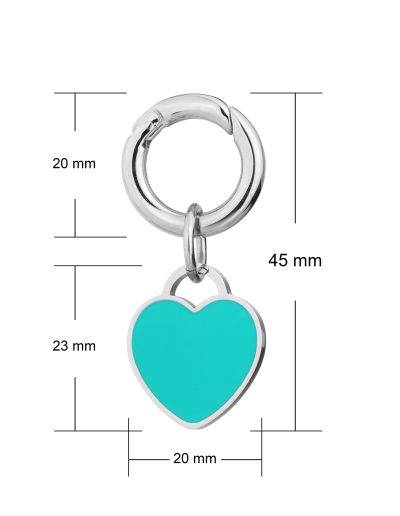 deluxe small pet heart tag dimensions