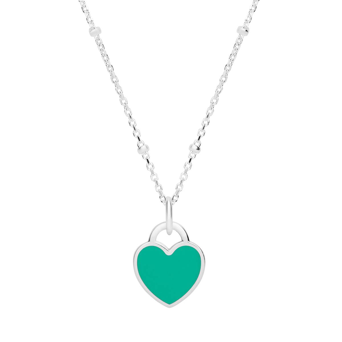 Mini teal heart necklace