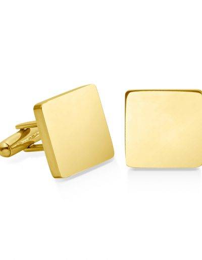 custom engraved gold steel square cufflinks