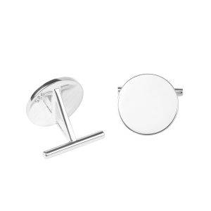 engraved round sterling silver cufflinks with t back