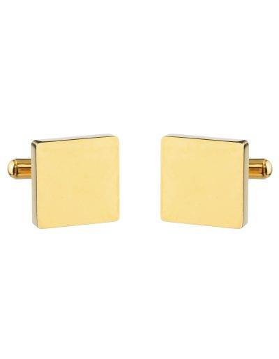 gold steel square cufflinks