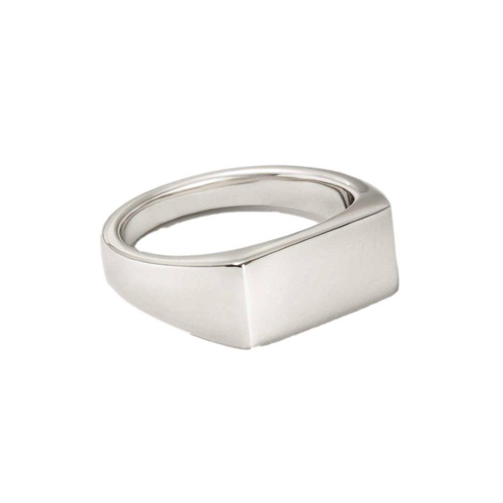 Mens Rectangular Signet Ring | The Silver Store