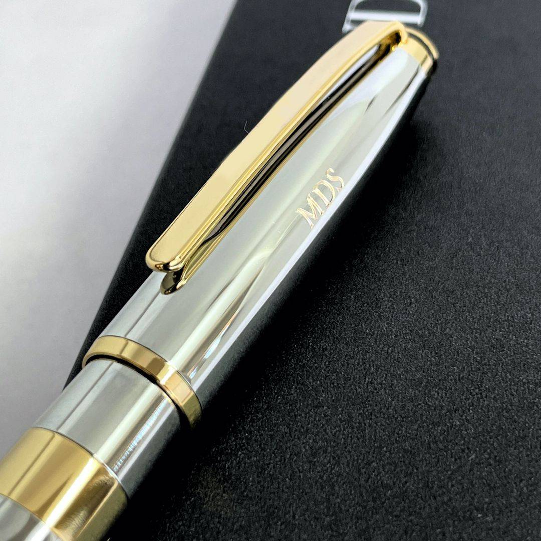 pen engraved with initials