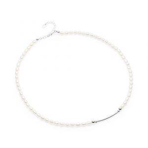 Pearl Necklace with Sterling Silver Det