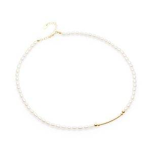 gold vermeil and pearl necklace