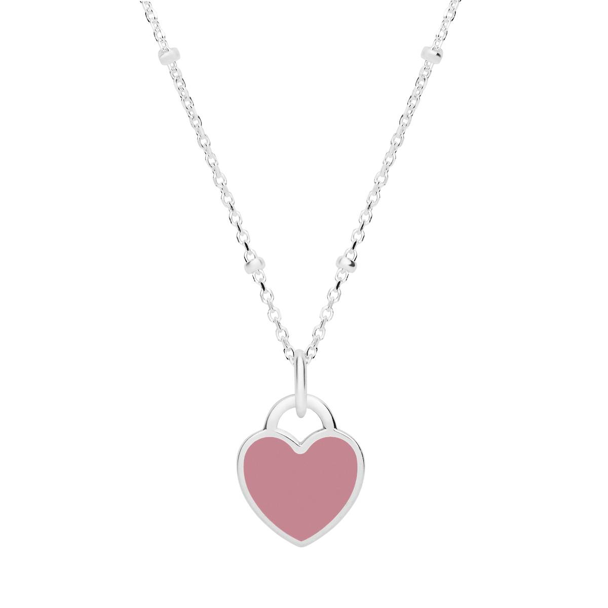 pink mini heart necklace can be engraved on the reverse