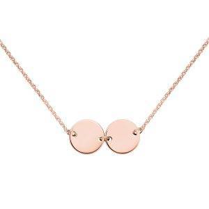 rose gold double disc necklace