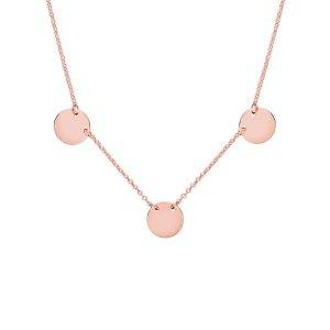 rose gold triple disc necklace each disc can be engraved