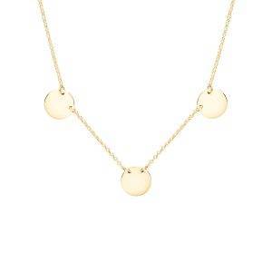 yellow gold triple disc necklace