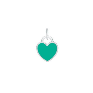 mini teal heart pendant
