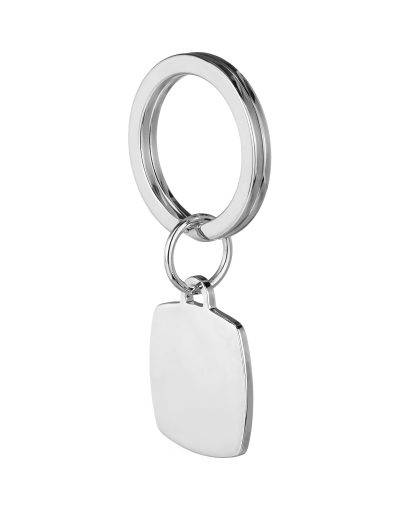 sterling silver cushion keyring side view