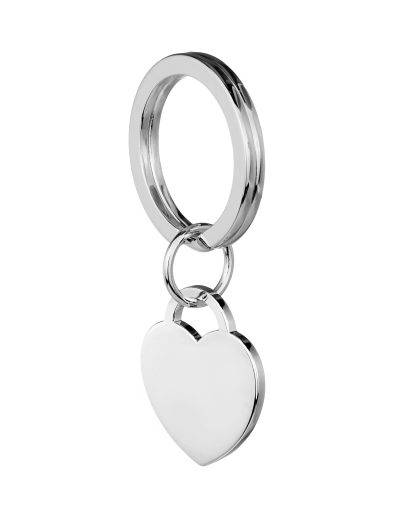 sterling silver heart keyring side view