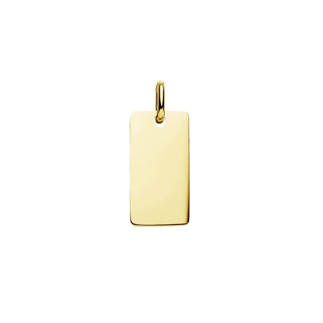 engravable yellow gold bar pendant
